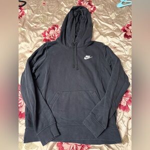 Nike Women's Black Hoodie with White Logo